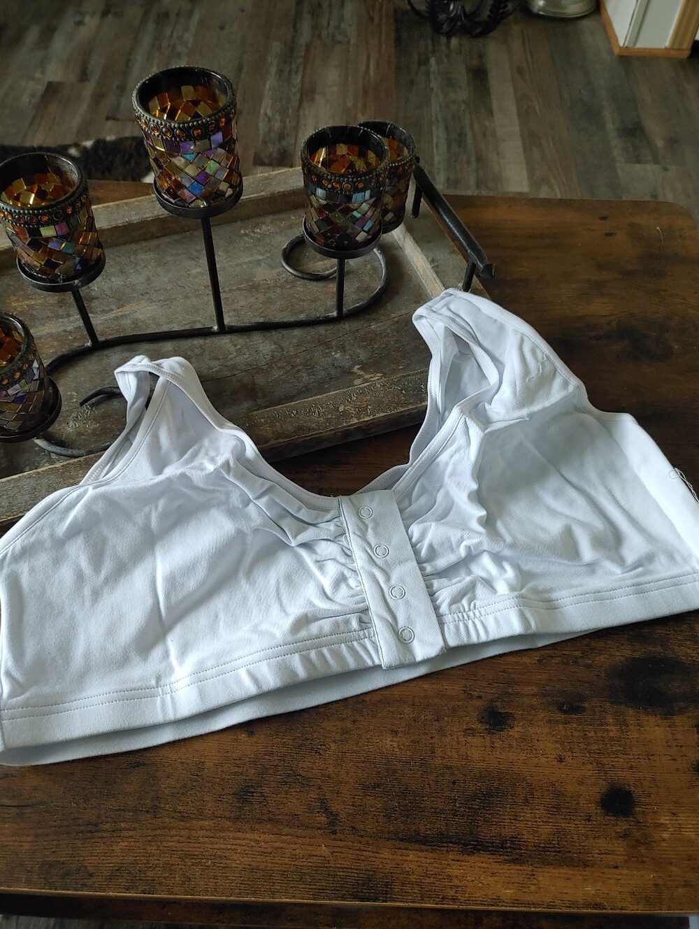 NWT White 2XL Dream Products Snap Front Soft & Comfy Bra